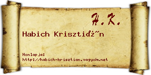 Habich Krisztián névjegykártya
